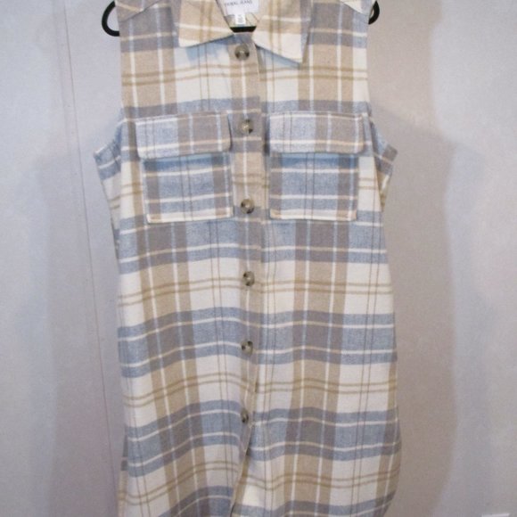 Tribal Jeans thick flannel coat vest - Picture 2 of 4